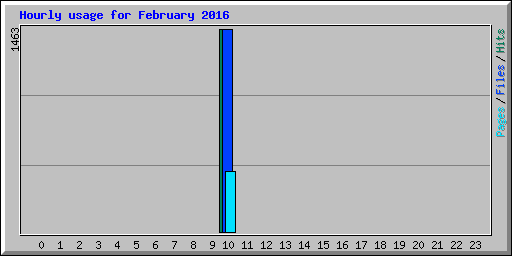 Hourly usage for February 2016