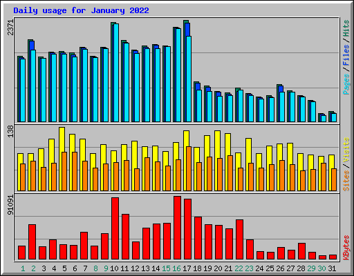 Daily usage for January 2022