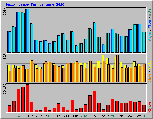 Daily usage for January 2026