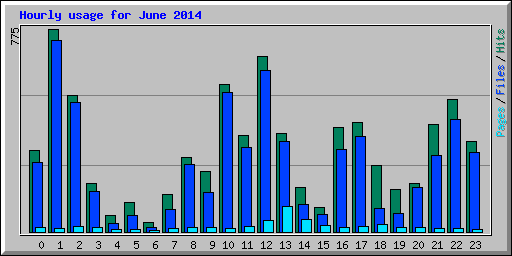 Hourly usage for June 2014
