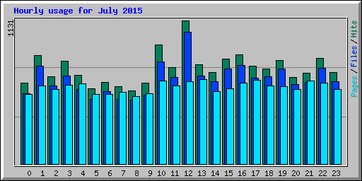 Hourly usage for July 2015