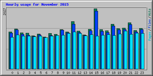 Hourly usage for November 2015