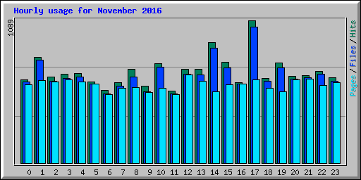 Hourly usage for November 2016