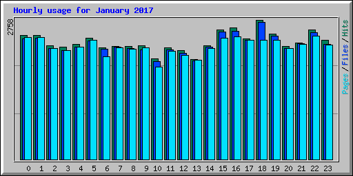 Hourly usage for January 2017