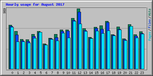 Hourly usage for August 2017