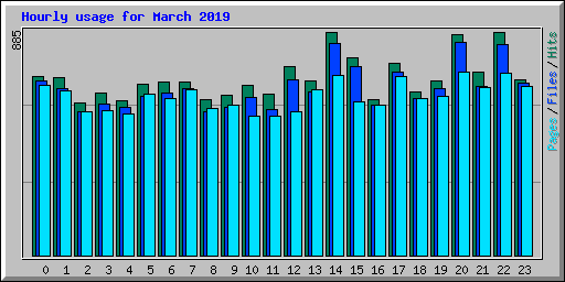 Hourly usage for March 2019