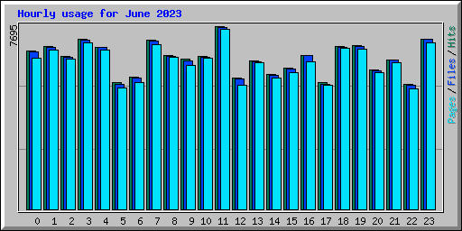 Hourly usage for June 2023
