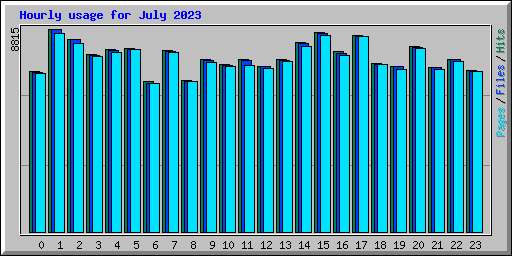 Hourly usage for July 2023
