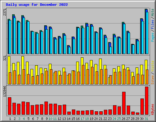 Daily usage for December 2022