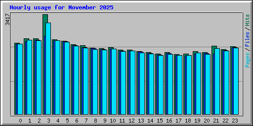 Hourly usage for November 2025